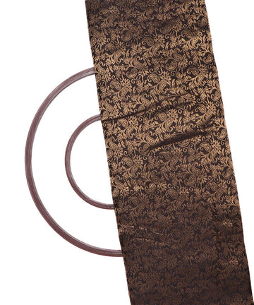 black color paisley brocade silk fabric